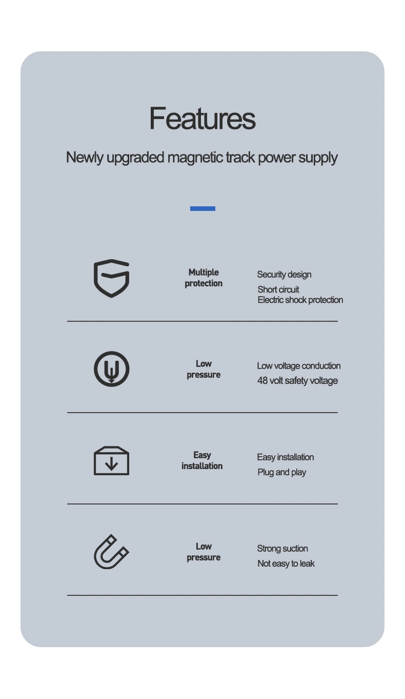 100W/200W/300W 48VDC Magnetic Track Power Supply For LED Light