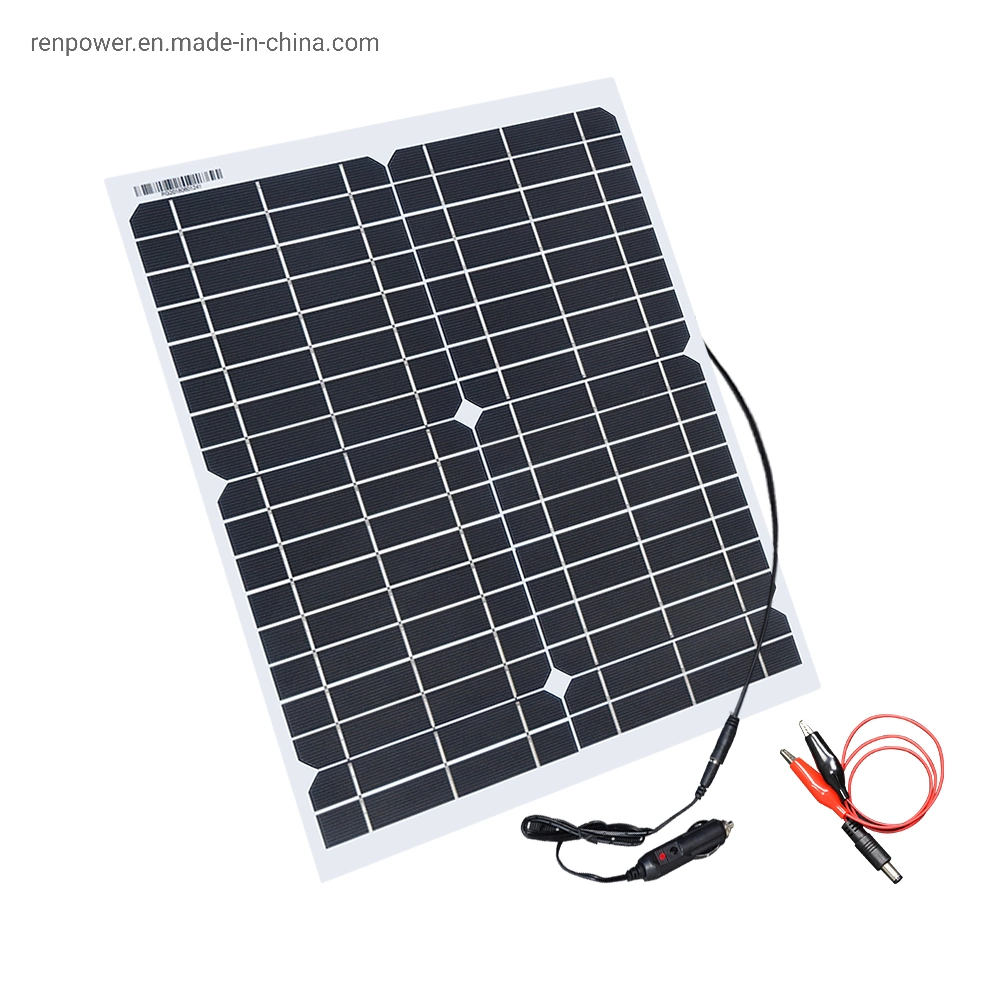 30W 20W 18V 12V Flexible Solar Panel Panels Sunpower Solar Cells Module DC for Car Yacht LED Light RV 12V Battery Boat Outdoor Charger